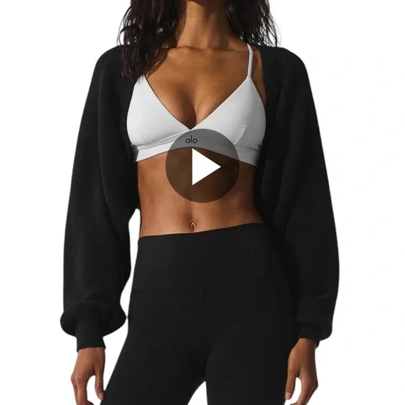 ALO Yoga Black Sweater Shrug - Picture 2 of 6